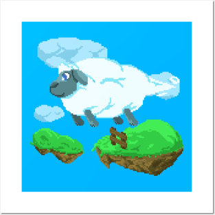 Pixel Art Sheep cloud Posters and Art